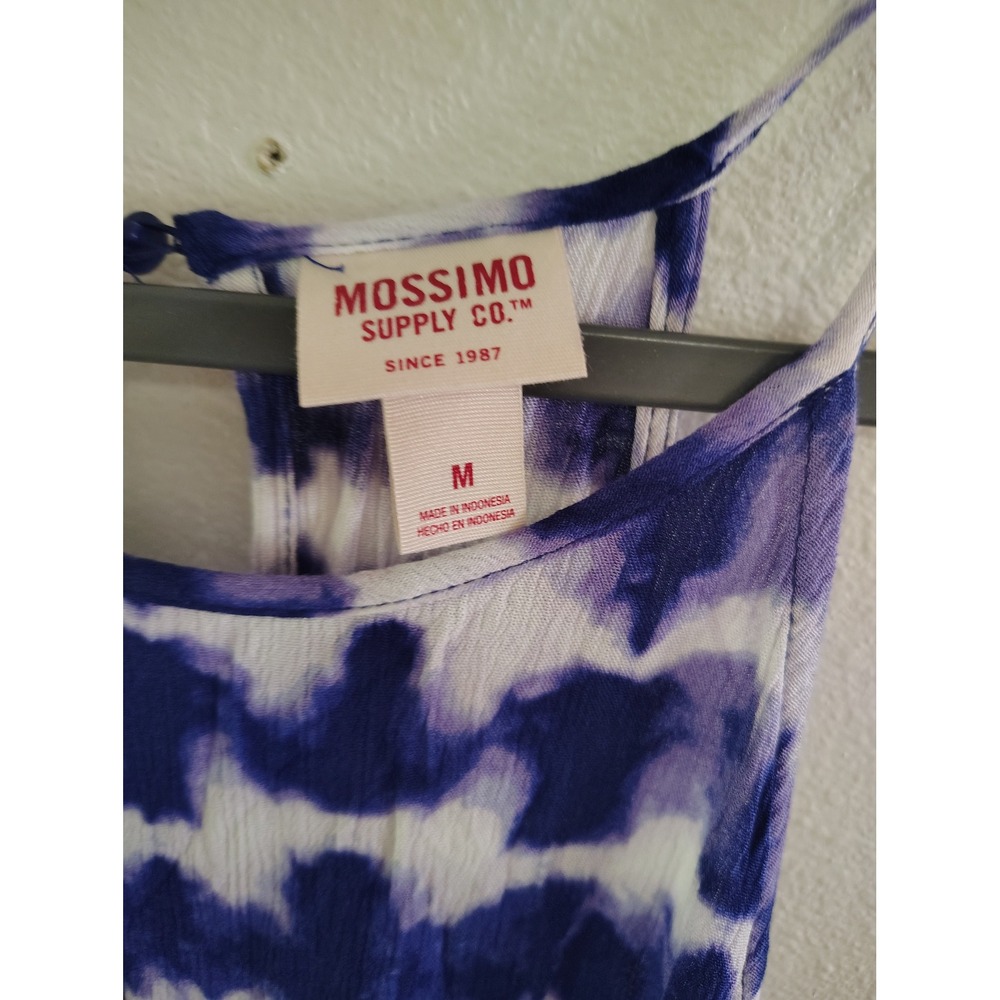 Mossimo Supply Co Purple Tie Dye Ikat Halter Mini Dress Size M Summer Flowy - Picture 2 of 3